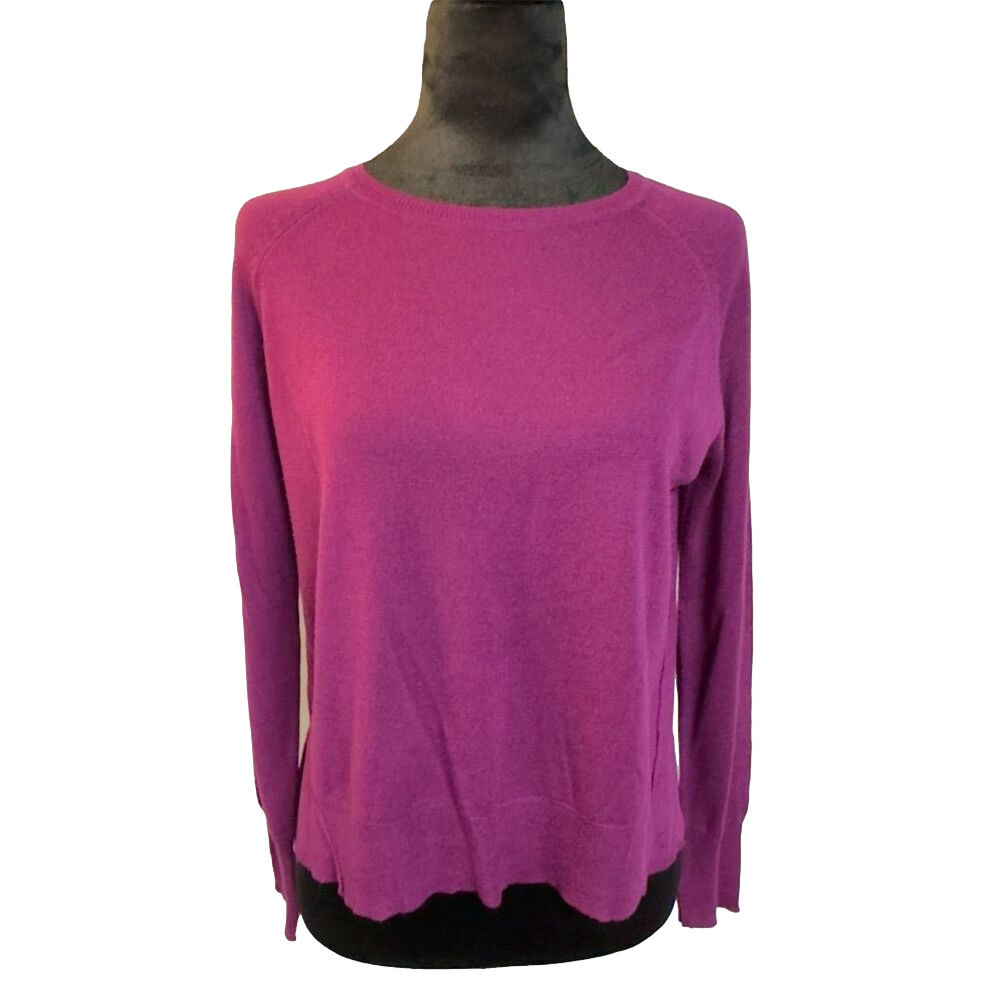 Zara Knit Sweater‎ | Fuchsia | Size Small Long Sleeve Crew Neck